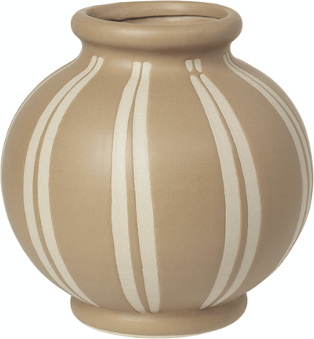 Stilfuld vase fra Broste Copenhagen - Wilma i Beige/Hvid