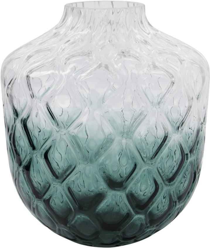 Vase House Doctor Art Deco Dekorationsvase   Mundblæst Glas Grøn Gradient ø24   H31 Cm