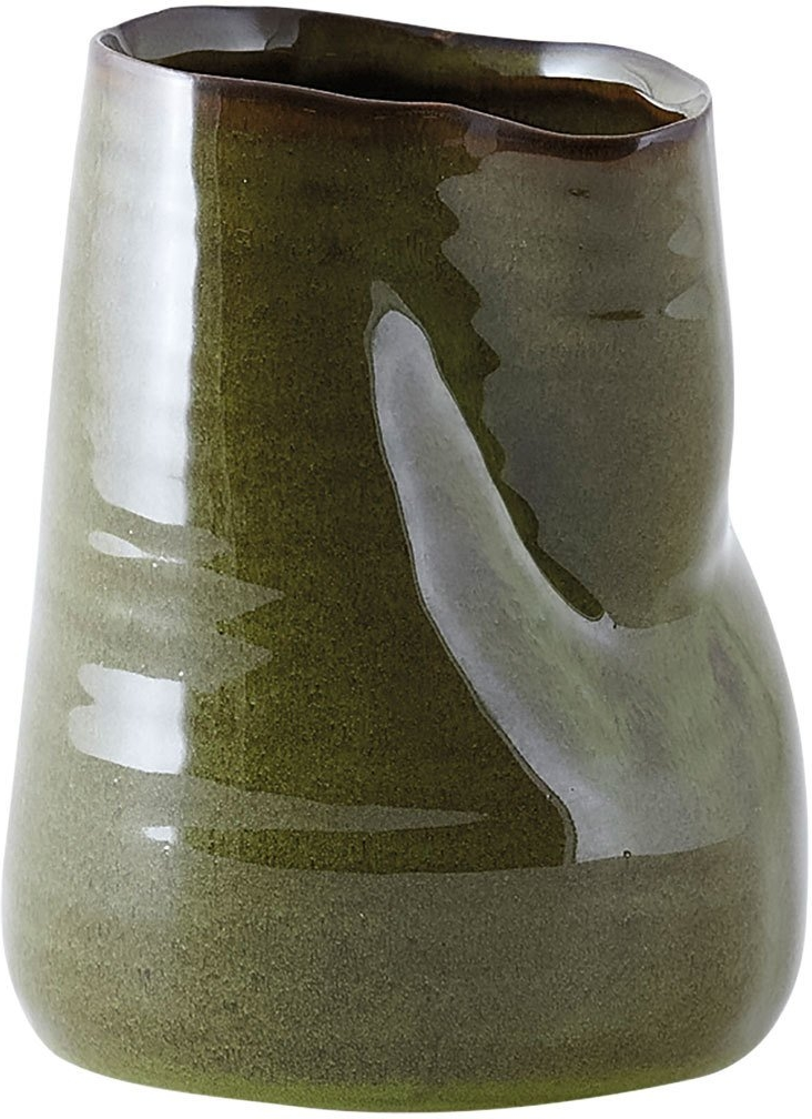 Vase House Doctor Bend ø9   H13 Cm Grøn Fajance Dekorationsvase