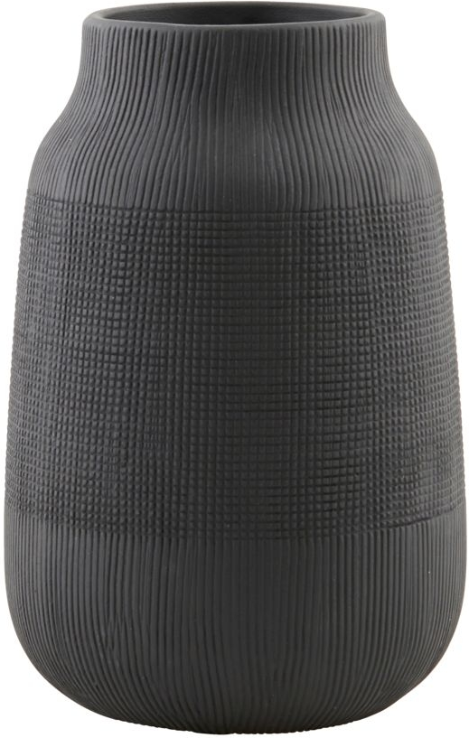 Vase House Doctor Groove ø15x22 Cm Sort   Dekorationsvase   Rillet Kvalitetsler