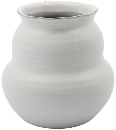 Vase House Doctor Juno ø15   H15 Cm Hvid Håndlavet Stentøj Dekorationsvase