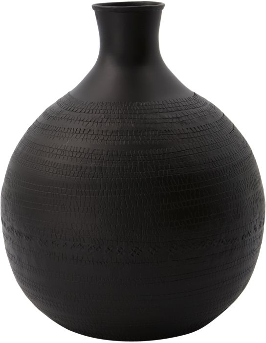 Vase House Doctor Reena ø20 H25 Cm Brun Aluminium Med Håndlavet Mønster   Dekorativ Vase Til Blomster Og Kviste