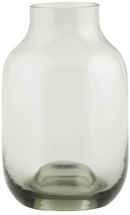Vase House Doctor Shaped   Gråt Glas ø9   H14 Cm