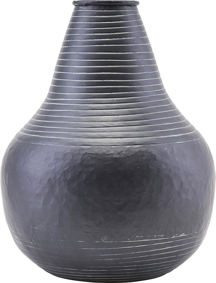 Elegant Sort Aluminium Stribe Vase fra House Doctor