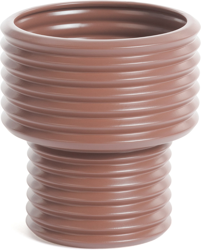 Vase Kave Home Aleray Keramik Brun H21xø19 Cm   Skrueformet Design Til Moderne Nordisk Interiør