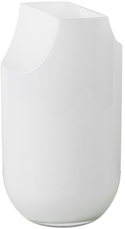 Vase Kristina Dam Serif Hvid Mundblæst Glas ø17   30 Cm
