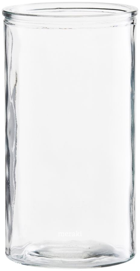 Elegant Meraki Cylinder Vase i Klart Glas – 24 cm Dekoration
