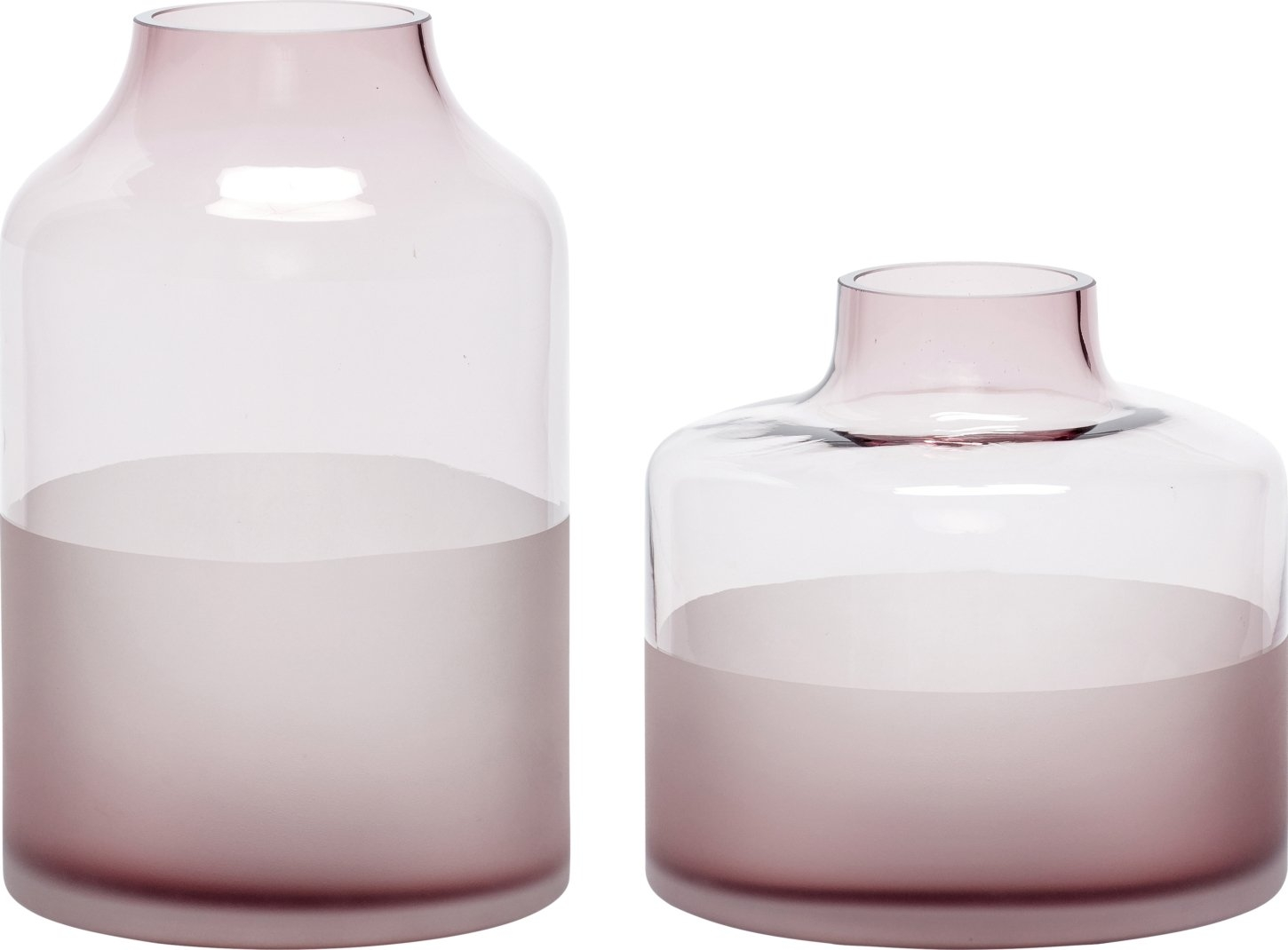 Vasesæt     Stk  Hübsch Guanting Glasvaser Rosa ø17ã 16 ø15ã 23 Cm