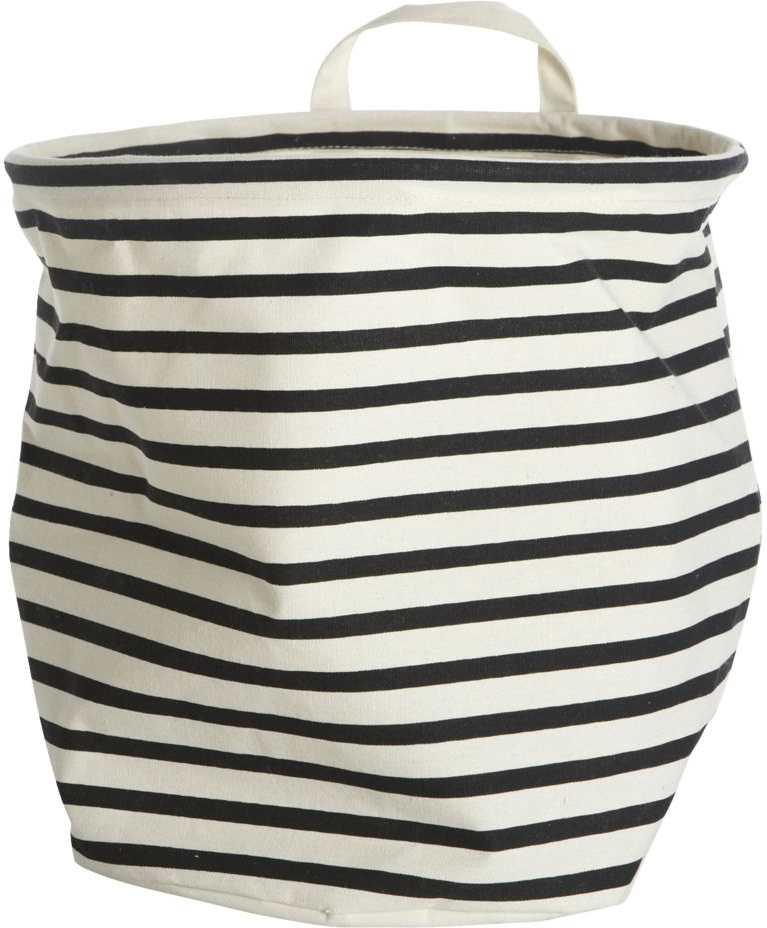 Vasketøjskurv House Doctor Stripes - Sort/Hvid, 30 cm