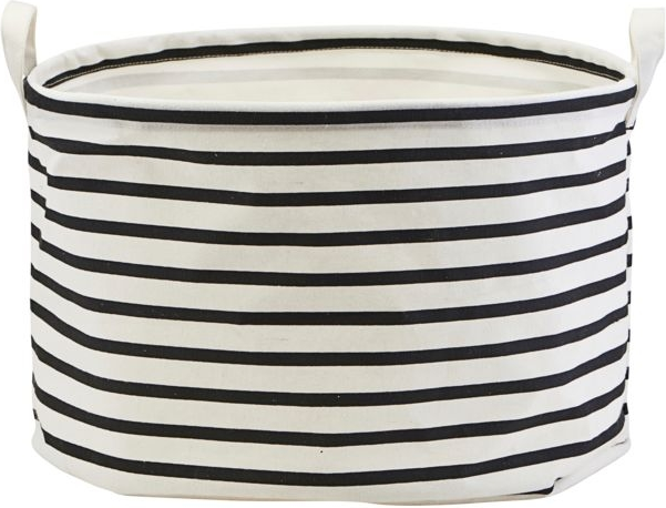Vasketøjskurv House Doctor Stripes – Elegant Sort/Hvid Opbevaring
