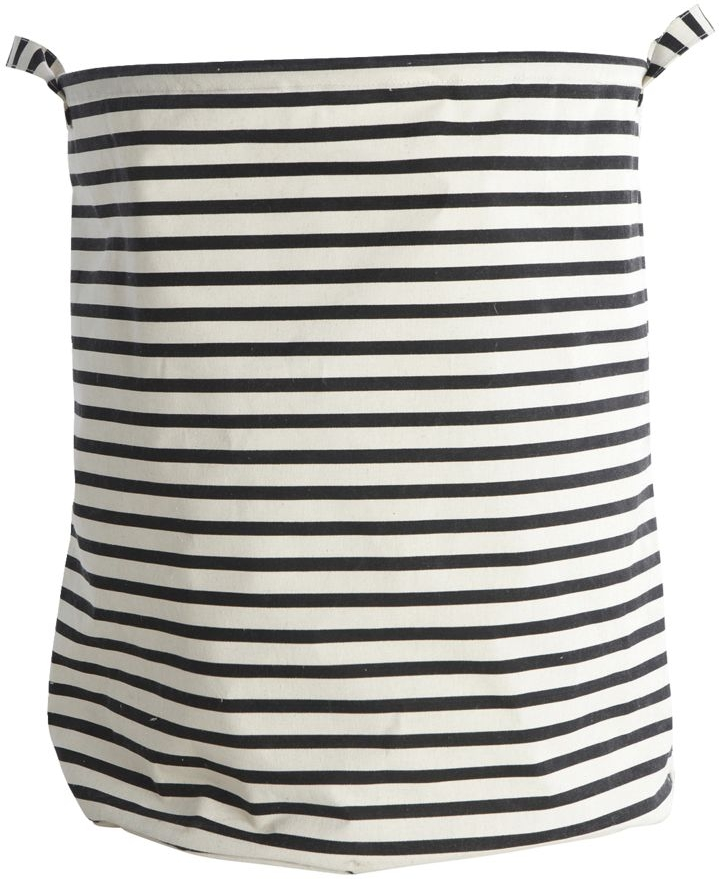 Stilfuld vasketøjskurv House Doctor Stripes - Sort/Hvid