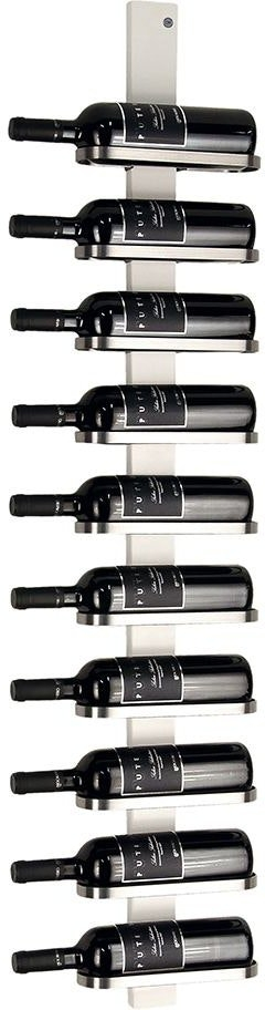 Vinreol Oscarssons Möbel Mazzi  Hvidlakeret Egetræ Og Slebet Stål  H130 Cm  10 Flasker