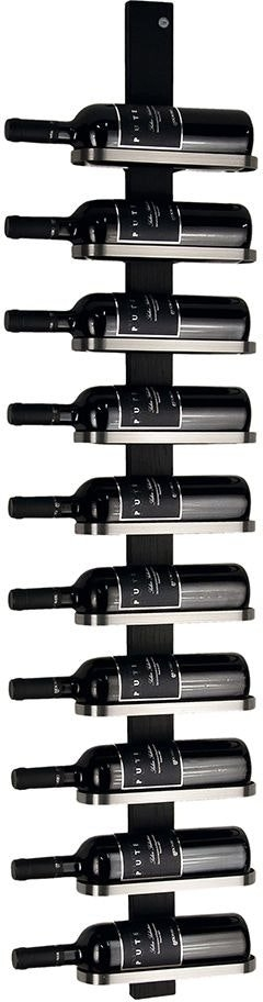 Vinreol Oscarssons Möbel Mazzi  Sortbejdset Egetræ   Slebet Stål  10 Flasker  H130 Cm