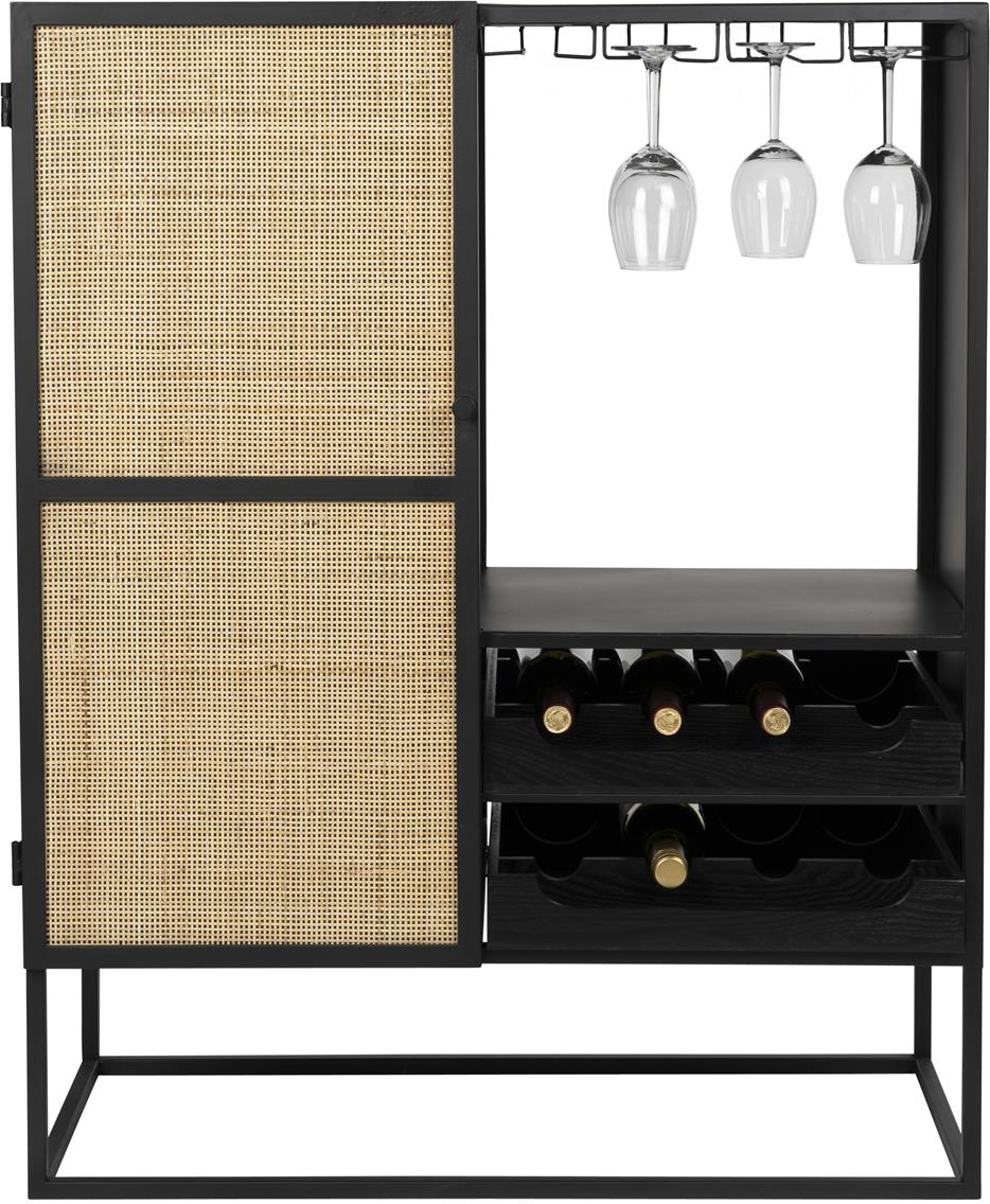 Vinskab Studio White Cabinet Perlemorslakeret Mdf   Jern 80ã 38ã 100 Cm Færdigsamlet