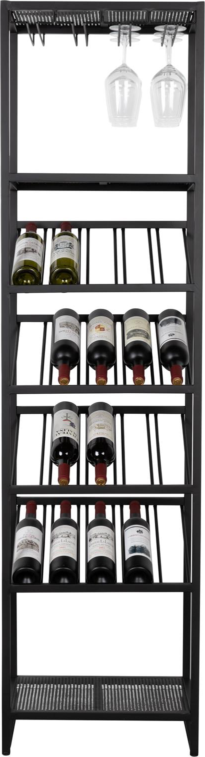 Vinskab Zuiver Cantor Antracit Jern   Slank Design Rummer 20 Flasker H180   B48   D35 Cm