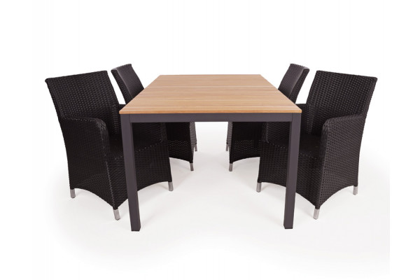 Vita Bravo Havemøbelsæt 100x168 Cm Antracit Teak
