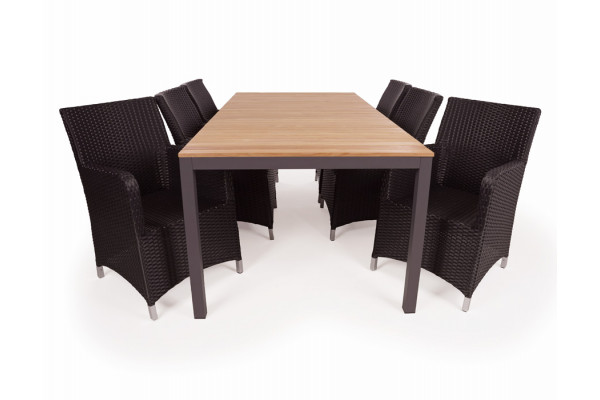 Vita Bravo Havemøbelsæt 100x208 Cm Antracit Teak