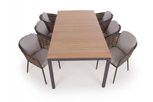 Vita Derby Havemøbelsæt 100x208 Cm Antracit Teak