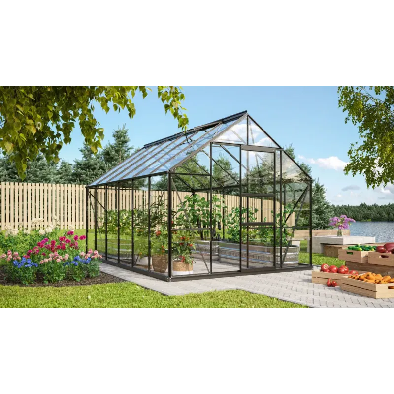 Vitavia Merkur 9900 Sort Drivhus 3mm Delt Glas   Sokkel