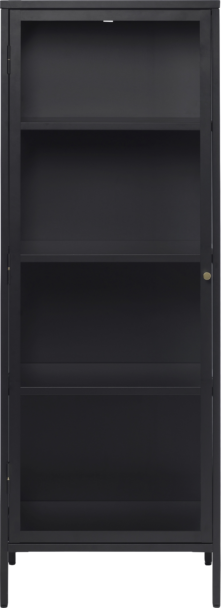 Vitrineskab Nordique Design Carmel Sort Koldvalset Stål Med Hærket Glas H160ã B40