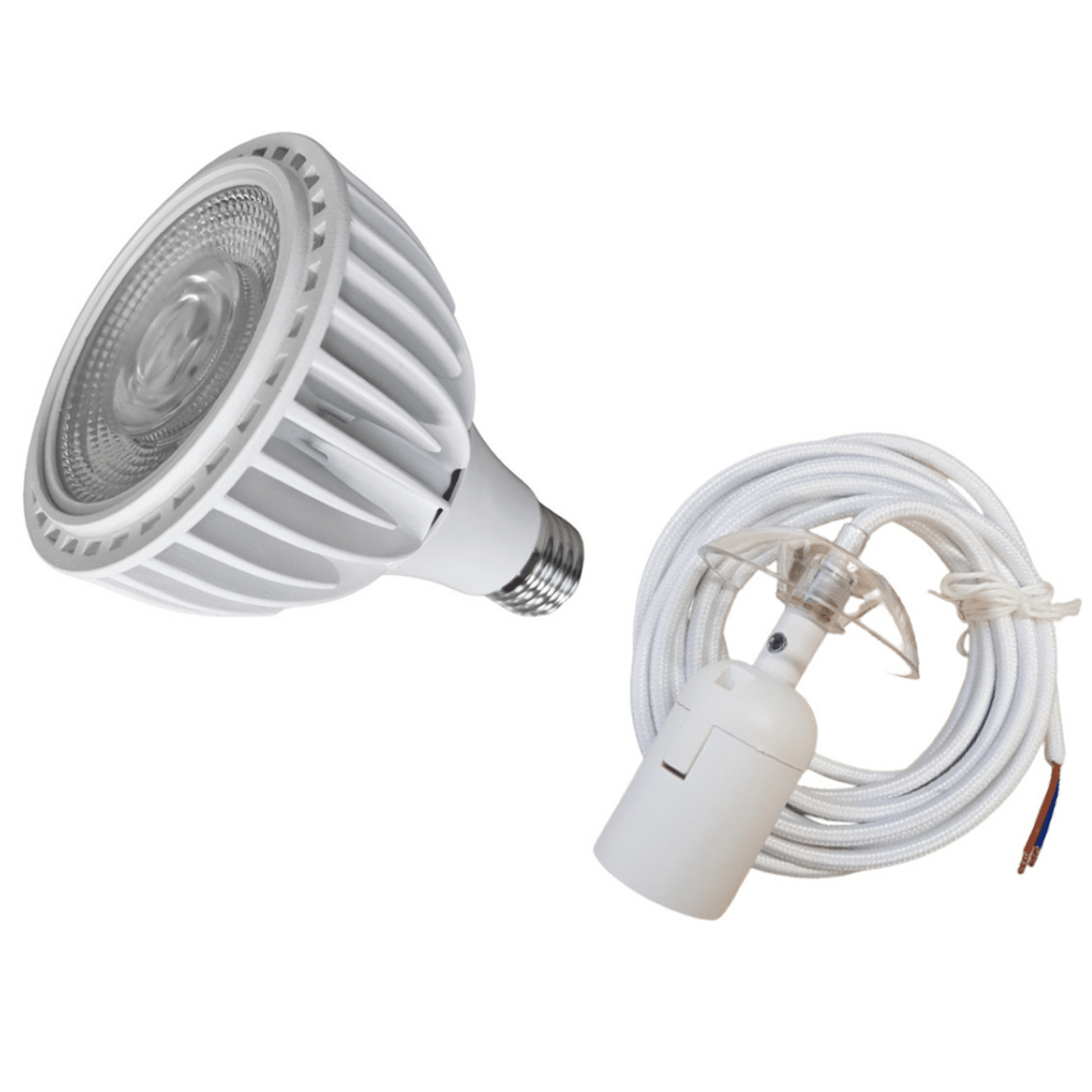 120w Vækstlys Pærer   Fatning Og Hvid Ledning  25watt