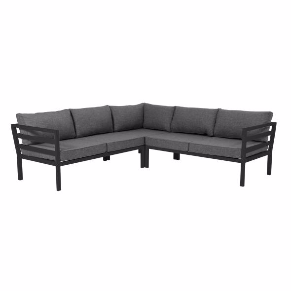 Weldon Hjørnesofa Sort  Loungemøbler Brafab Enggården Havemøbler