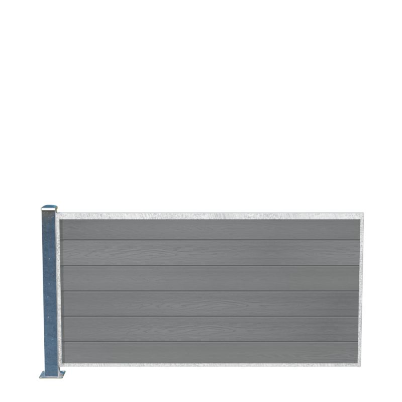 Wimex Fag Glyngøre Superb T90  -profil Wpc Grå Galv  Stolpe   Fod 900   1893 Mm