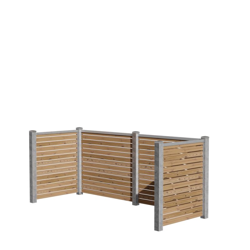 Wimex Skraldeskjul Triple Trend Classic Rombe S17 Termotræ Galv  Stolpe