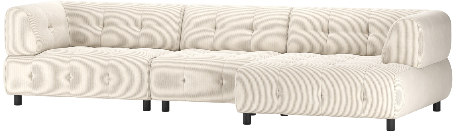 Woood Chaiselong Sofa Louis Højrevendt 334 Cm Lysegrå Fløjl Multifunktionel