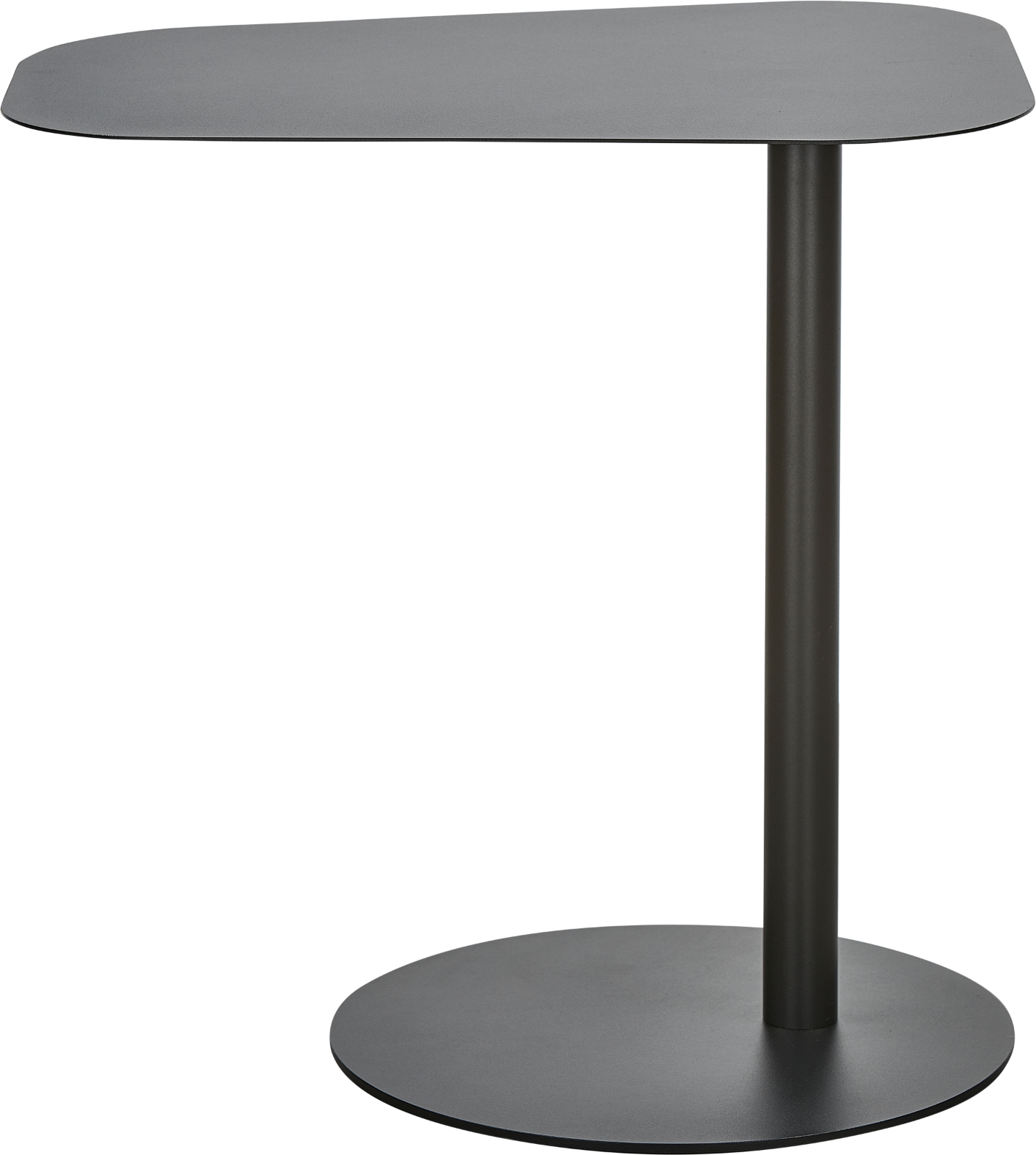 Woood Collection Lia Sidebord   Sort Metal ø50 Cm   Minimalistisk Småbord Plantestativ