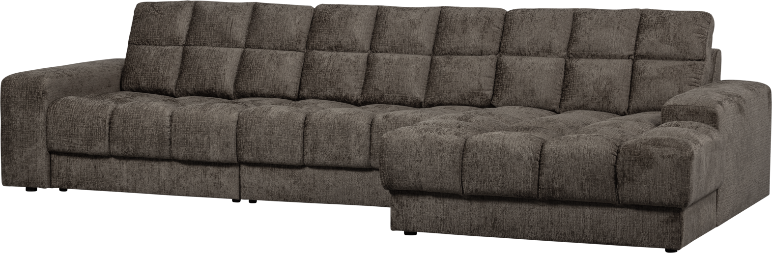 Woood Second Date Højrevendt Chaiselong Sofa i Gråt Velour