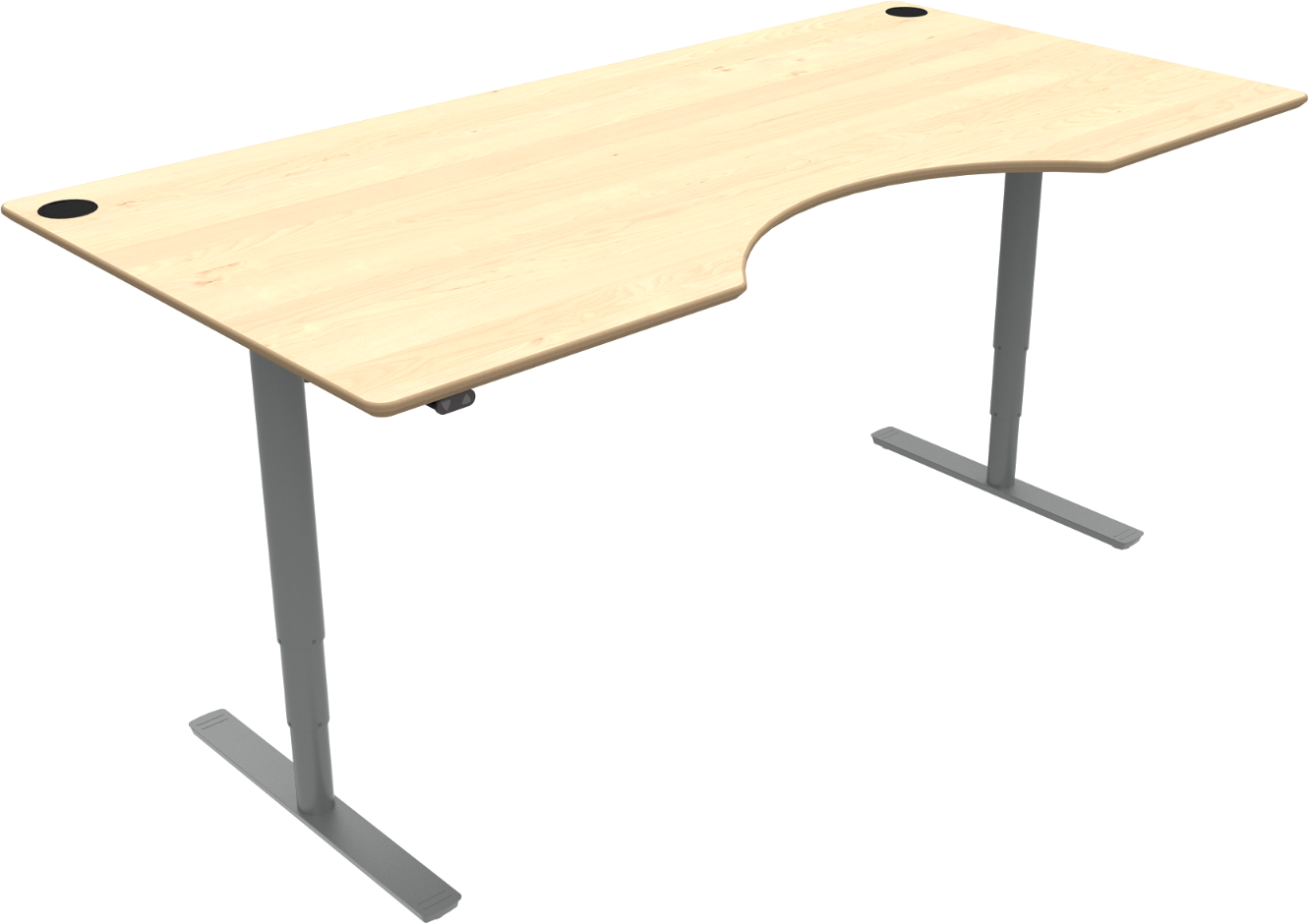 Zennord Komfort Hæve-/Sænkebord Sølv 200x100 cm - Ergonomisk!