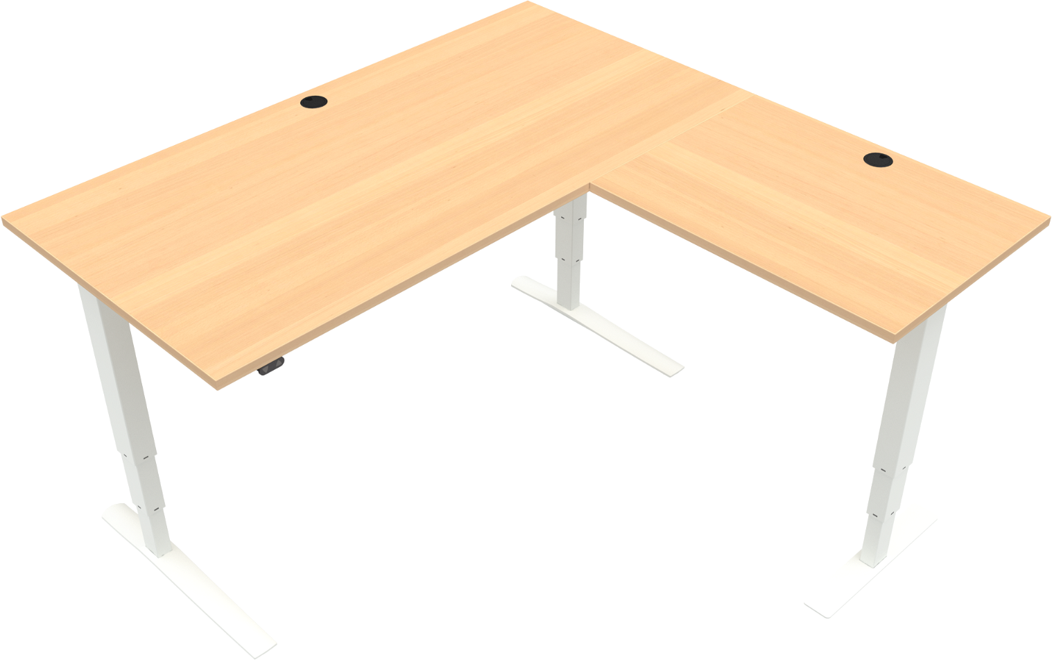 Zennord Rise Rest Hæve-sænkebord 160x160 cm - Natur Hvid