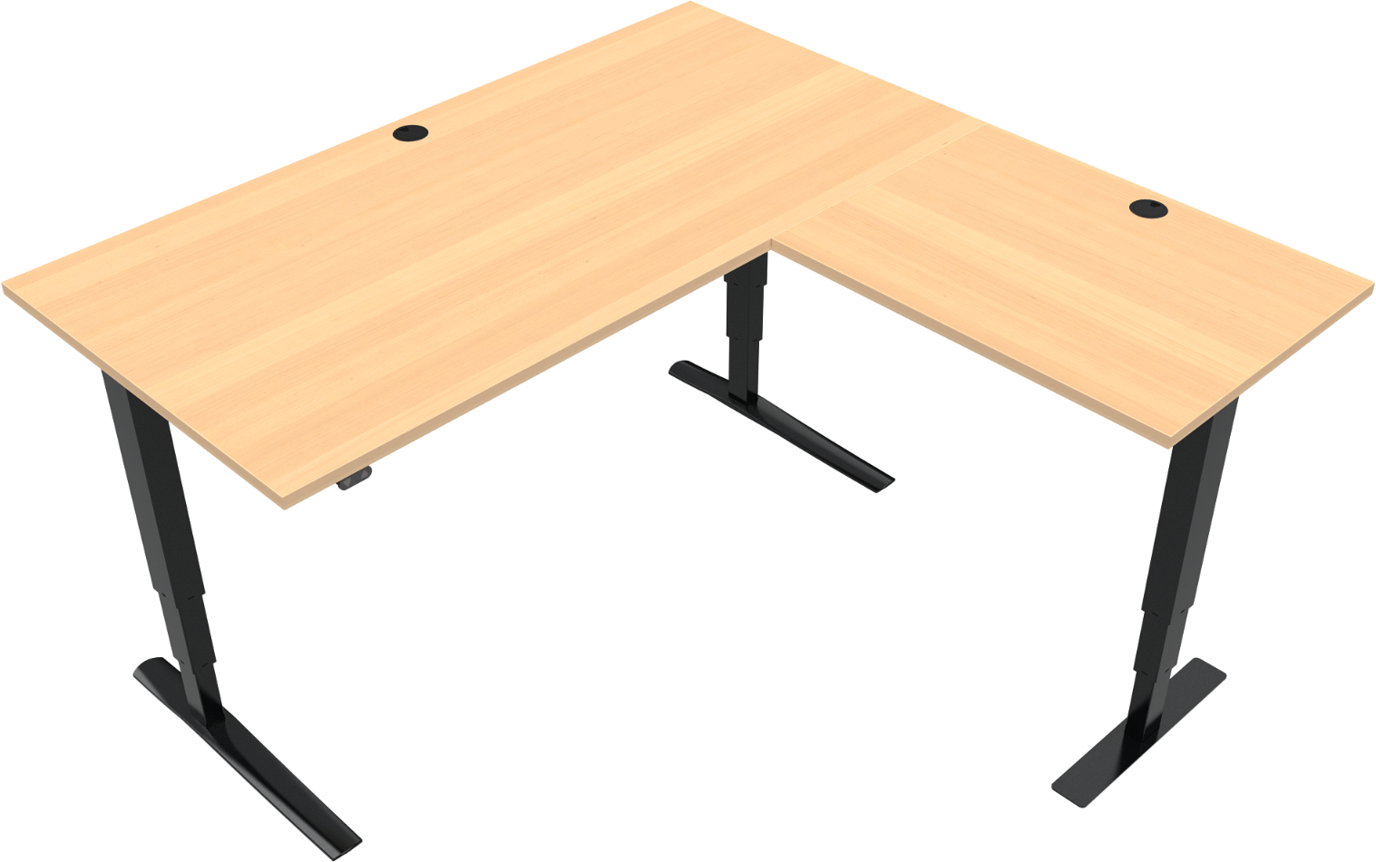 Zennord Rise Rest Trebenet Hæve- Sænkebord Firkantet Natur Sort 160x160 Cm Højdejusterbart 65-125 Cm