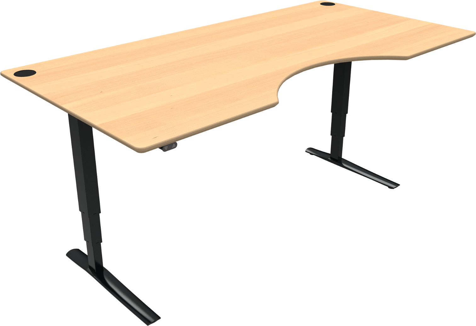 Zennord Rise Rest Hæve-Sænkebord i Natur og Sort 200x100 cm