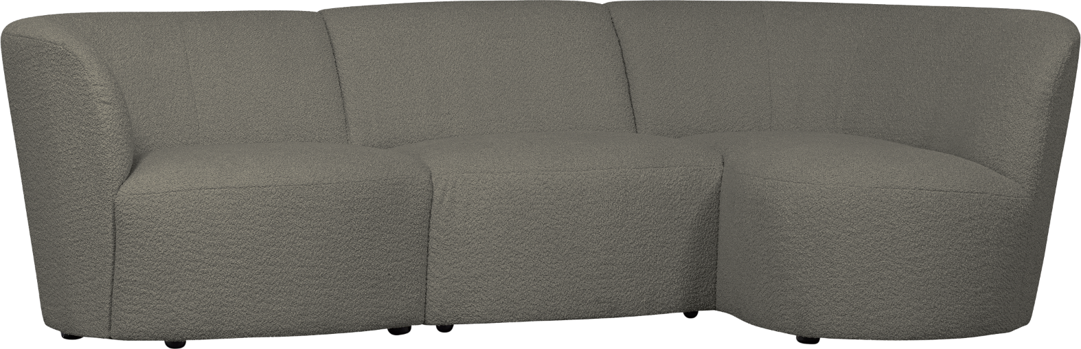 -personers Byg-selv Sofa Højrevendt Woood Coco Varm Grøn Bouclé H70xb138xl230 Cm