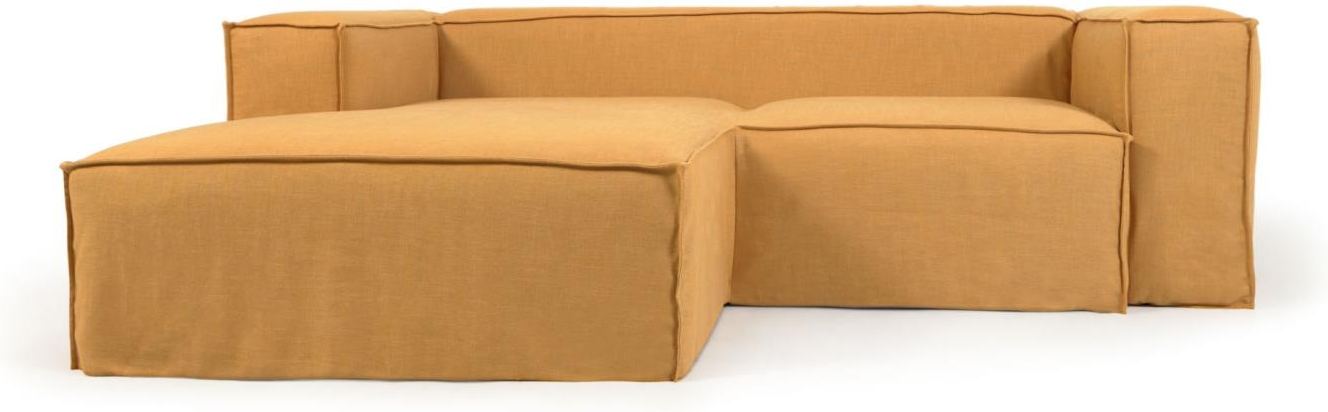 Venstrevendt Chaiselong-sofa i Sennepsgul fra Kave Home