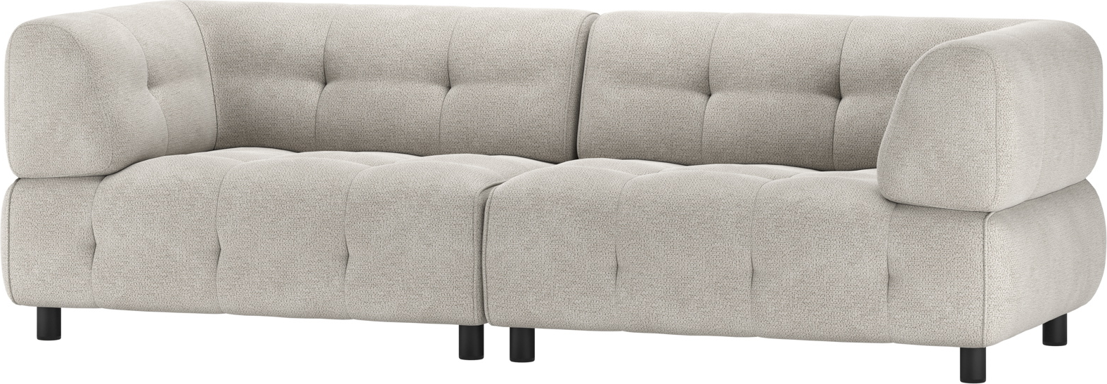 Elegant 3-personers Modulsofa i Lysegrå Chenille