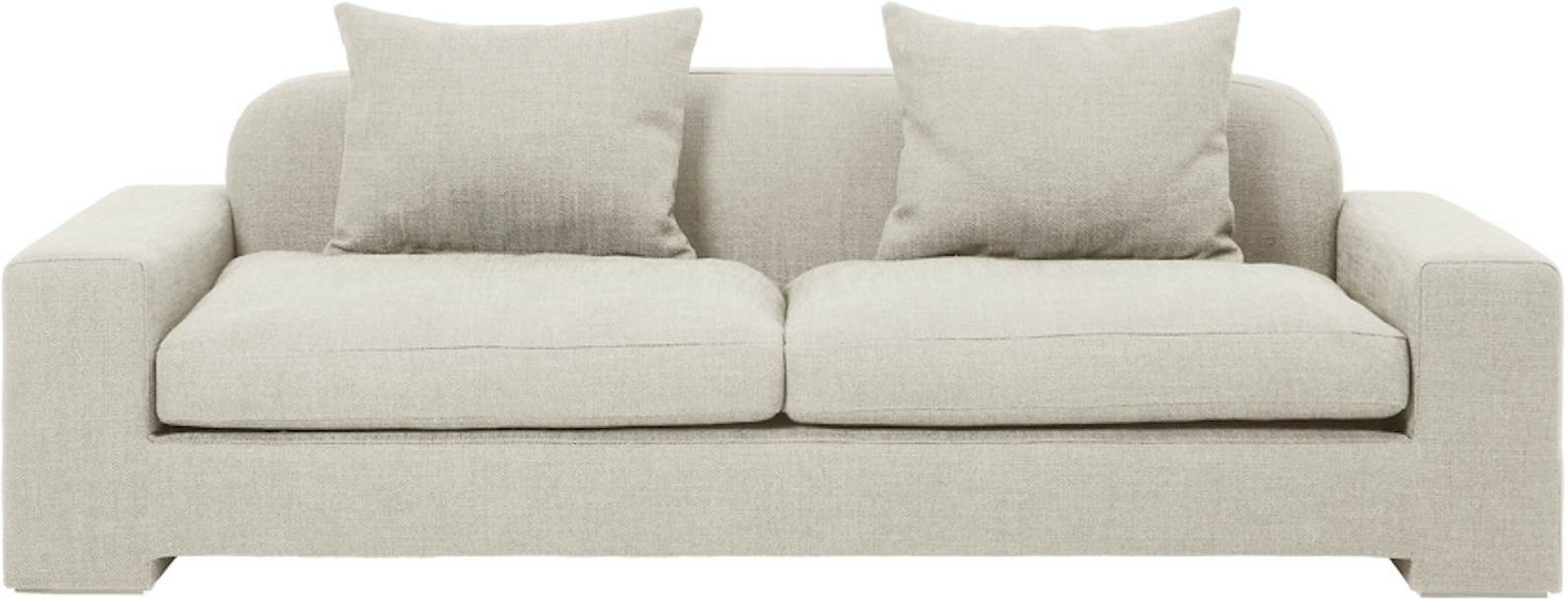 Stilfuld 3-personers sofa i sandfarvet stof fra Broste