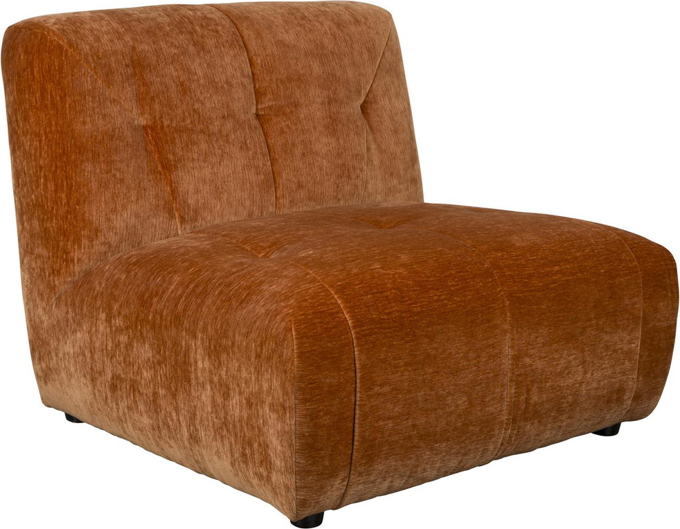 -personers Sofa Dutchbone Giada Rødbrun Polyester Kompakt Med Høj Komfort