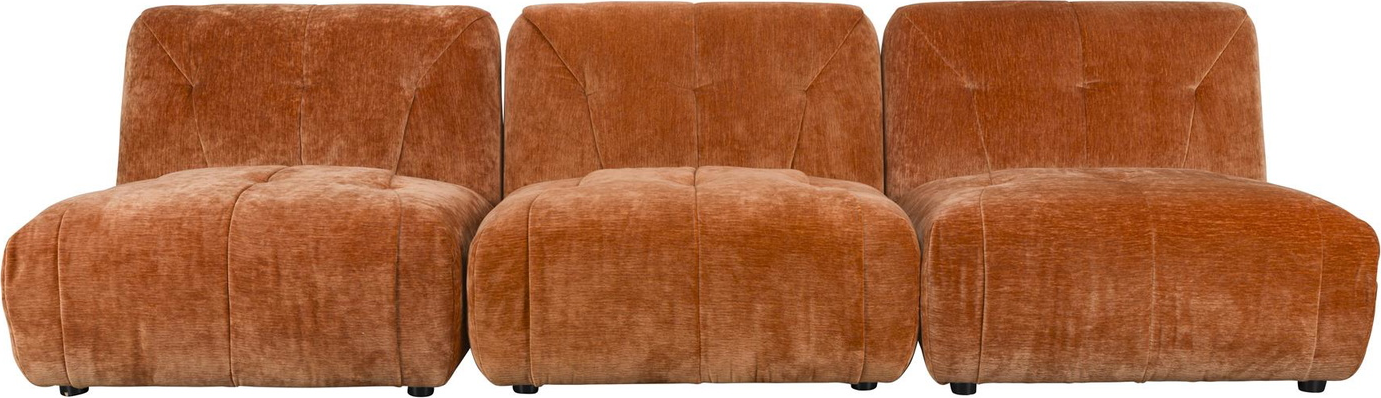 -personers Sofa Dutchbone Giada Rødbrun Polyester Polstret