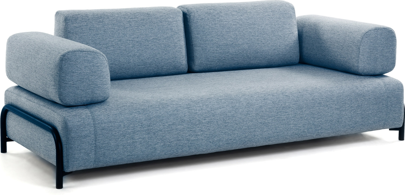 Moderne 3-personers sofa i blå stof fra Kave Home
