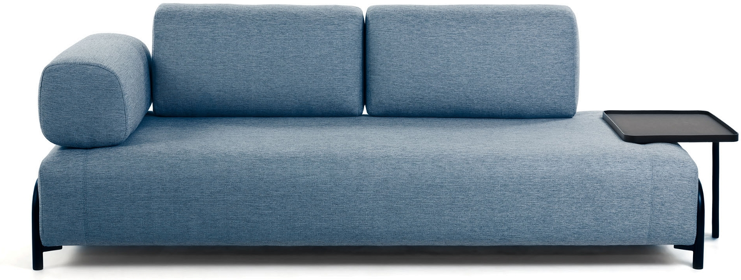 3-personers Sofa Kave Home Compo – Blå Pletresistent Design