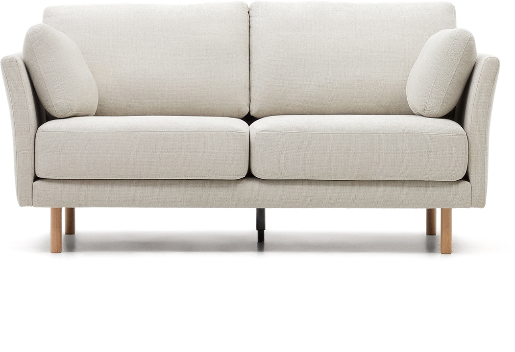 -personers Sofa Kave Home Gilma Grå Chenille Med Bøgetræsben Nordisk Design