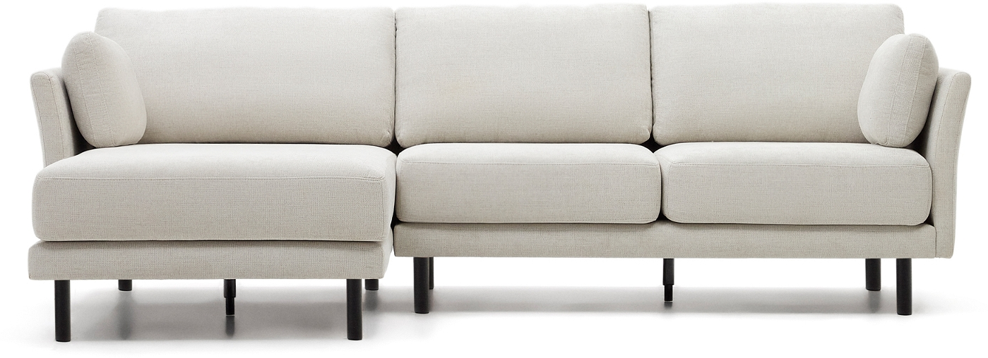 3-personers Sofa med Chaiselong - Grå Sort Antiplet Chenille