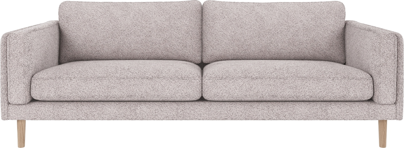 -personers Sofa Rowico Braden Anna 15 Lysegrå   Nordisk Stofsofa Med Slanke Lakerede Egetræsben  Fsc-mix Træ  216x87x78 Cm