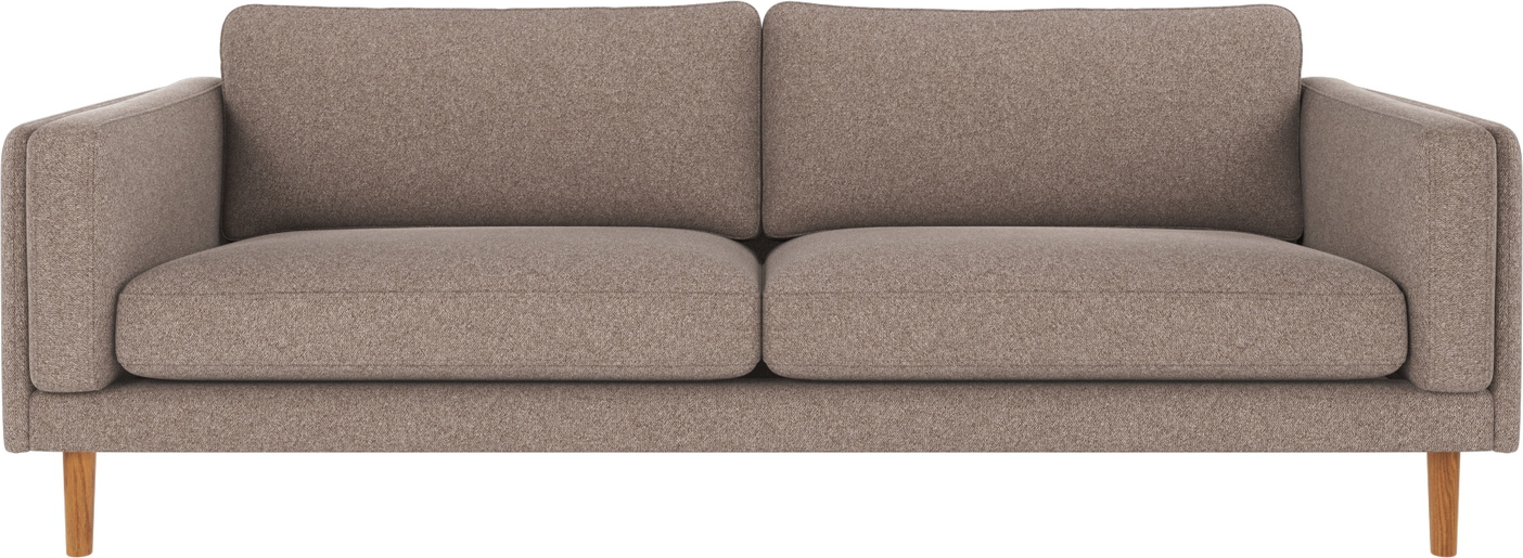 -personers Sofa Rowico Braden Brenda Beige Polyester Med Lakerede Egetræsben Fsc-mix