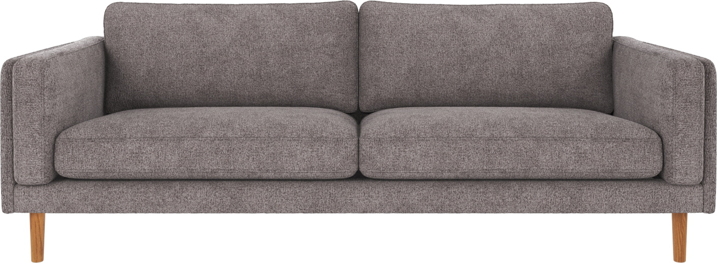 -personers Sofa Rowico Braden   Grå Greg 18 Polyesterstof  Lakerede Egetræsben  Bredde 216 Cm