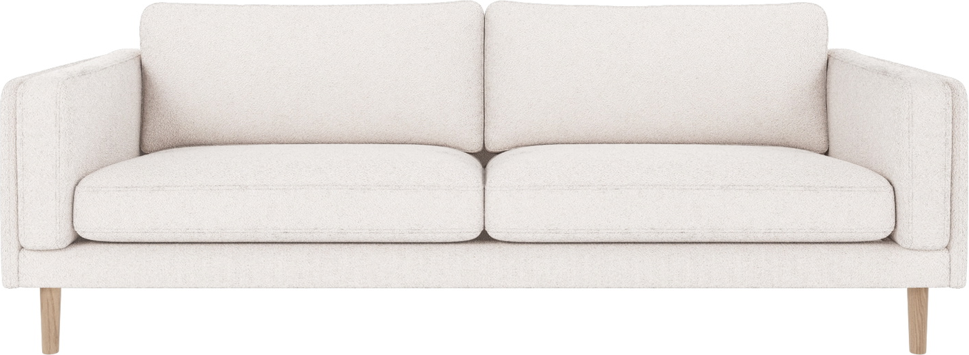 -personers Sofa Rowico Braden   Hvidkalket Alice-stof Med Lakerede Egetræsben H78xb216xd87 Cm