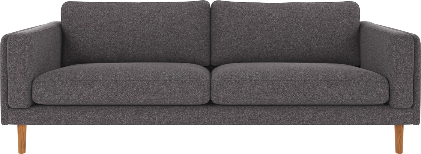 -personers Sofa Rowico Braden Mørkegrå Brenda 18 Polyester Med Fscâ -mix Ramme Og Lakerede Egetræsben